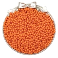 Cuentas redondas de acrílico naranja de 3mm-4mm para bisutería DIY en bandeja de plata - Rojo Anaranjado