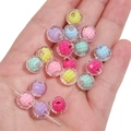 Faceted candy color acrylic beads with transparent shell and inner core for DIY bracelets - Random Mixed Colors