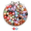 Mix of colorful cat's eye resin beads for DIY jewelry making in a silver tray - Random Mixed Colors