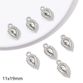 Set of 6 silver teardrop charm pendants with beaded edge for DIY jewelry, 11x19mm - Vintage Long Heart