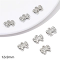 Set of six 12x9mm silver bow-shaped metal charms for DIY jewelry making and necklaces - Mini Bowknot Necklace