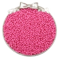 Cuentas rosas de acrílico 3mm/4mm para joyería DIY en bandeja plateada con lazo - Rosa rojo