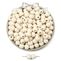 Creamy natural wood beads with smooth pre-drilled holes for DIY jewelry making and crafts - 10mm (50 Pieces/Pack) / Off White