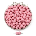 Bulk pink wooden round beads for DIY jewelry making and handmade bracelets - 10mm (50 Pieces/Pack) / Light Pink