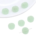 Light green glass faux jade beads with Fu character engraving for DIY jewelry making - Lucky Tag / 10 Pieces Pack / Light Green
