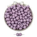 Lilafarbene matte Holzperlen für DIY-Schmuckherstellung von Ketten und Armbändern - 10mm (50 Stück/Packung) / Hellviolett