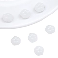 Translucent white resin pumpkin flower beads for DIY jewelry and necklace crafting - Flat Pumpkin Shape / 10 Pieces Pack / White