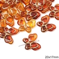 Amber butterfly bead with gold trim for DIY jewelry making, 20x17mm acrylic bead - Butterfly Style (BSD618)