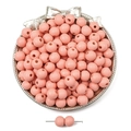 Rosa lackierte Rundholzperlen 8-10mm für DIY-Schmuckherstellung und Bastelprojekte - 10mm (50 Stück/Packung) / Koreanisches Rosa