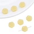 Pale yellow glass floral beads set of six for DIY handmade necklace or jewelry making - Plum Blossom / 10 Pieces Pack / Yellow
