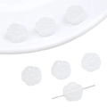 White plum blossom beads with hole for DIY jewelry making and handmade accessories - Plum Blossom / 10 Pieces Pack / White