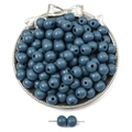 8-10mm dunkelblaue matte Holzperlen für DIY Schmuck und Armbänder Herstellung - 10mm (50 Stück/Packung) / Denim-Blau