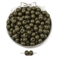 Dunkelolivgrüne 8-10mm matte Holzperlen rund für DIY-Armband und Bastelarbeiten - 10mm (50 Stück/Packung) / Fruchtgrün