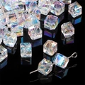 DIY colorful AB coating square crystal glass beads for jewelry making - Diagonal Bead Style / 10 Pieces/Pack (8mm) / AB Color