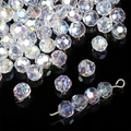 Transparent AB heart crystal beads with faceted finish for DIY jewelry making - 32 Faceted Ball Style / 20 Pieces/Pack (6x5mm) / AB Color