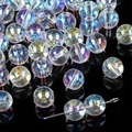 Round aurora AB crystal glass beads for DIY jewelry making with iridescent finish - Smooth Round Bead Style (8mm) / 10 Pieces/Pack (8mm) / AB Color
