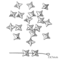 DIY silver metallic 4-point star beads 7x7mm for handmade jewelry making - Star Shape / 30 Pieces/Pack (7x7mm) / Silver