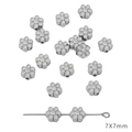 Matte silver 7x7mm daisy shaped spacer beads for DIY jewelry making and bracelets - Flower / 30 Pieces/Pack (7mm) / Silver