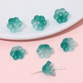 Perline fiore mughetto in vetro sfumato verde per creazione gioielli fai da te - 10 pezzi/Confezione / Verde Pavone