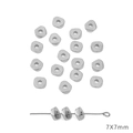 7x7mm irregular silver CCB spacer beads for DIY jewelry making and bracelets - Cut Triangle (7x7mm) / 30 Pcs/Pack / White Gold