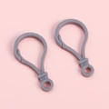 Lot de deux fermoirs mousquetons gris en acrylique pour porte-clés et bijoux DIY - Gris