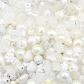 DIY beads set with assorted white baroque acrylic pearls and heart charms for necklaces - Random Mixed 30g/Pack / White