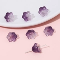 Perle in vetro a forma di mughetto viola sfumato fatte a mano per creazioni gioielli - 10 pezzi/Confezione / Viola scuro