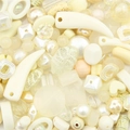 DIY Jewelry kit with vintage baroque acrylic beads in cream and pearl finishes - Random Mixed 30g/Pack / Beige Series