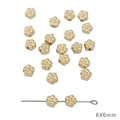 6x6mm gold flower CCB spacer beads for DIY jewelry making with metallic finish - Plum Blossom (6x6mm) / 30 Pcs/Pack / KC Gold