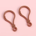 Crochets mousquetons en plastique marron en forme de poire pour accessoires porte-clés DIY - Marron
