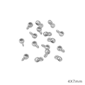 DIY jewelry making: silver-colored CCB star spacer beads in 4x7mm for bracelets - Ring with Loop (4x7mm) / 50Pcs/Bag / White Gold