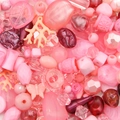 DIY jewelry making kit featuring assorted pink acrylic beads and butterfly pendants - Random Mixed 30g/Pack / Pink