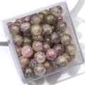 Sparkly multicolored glass beads with gold powder and ice crackle texture for DIY jewelry - 10mm (Hole 1mm) - Approx. 20 Pieces/Pack / Color 6