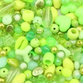 Green Baroque style acrylic DIY bead mix set for handmade jewelry and necklaces - Random Mixed 30g/Pack / Grass Green Series