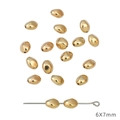 Golden 6x7mm oval CCB spacer beads for DIY jewelry making and handmade bracelets - Oval (6x7mm) / 30 Pcs/Pack / KC Gold