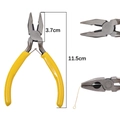 Mini 11.5cm needle nose pliers with yellow non-slip handle for DIY jewelry making - Linesman Pliers (With Teeth)