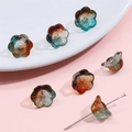 Perline a forma di mughetto in vetro sfumato arancione e blu per gioielli fai da te - 10 pezzi/Confezione / Sfumatura Arancione Blu