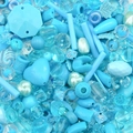 DIY jewelry kit with assorted blue acrylic and resin beads in various artistic shapes - Random Mixed 30g/Pack / Lake Blue Series