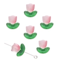 Pink and green frosted glass tulip beads with leaf base for DIY jewelry crafting - Tulip Shape / 10 Pieces/Pack (Flower 9x9x5.5mm Leaf 14x7x5mm) / Jelly Cardamom Gradient (Flower And Leaf)