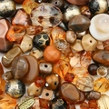 Retro Baroque DIY acrylic bead kit in amber and earth tones for jewelry making - Random Mixed 30g/Pack / Deep Coffee Series
