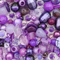 DIY purple baroque acrylic beads kit with heart and marble textures for jewelry making - Random Mixed 30g/Pack / Purple Tone Series