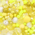 Assorted yellow DIY jewelry beads in heart, star, and round shapes for necklaces - Random Mixed 30g/Pack / Yellow Tone Series