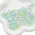 Perlas de imitación ABS macaron blancas, azules y verdes para proyectos artesanales DIY - Mezcla de Verde Azulado y Marino