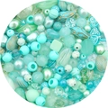 Set di perle barocche in acrilico verde menta e turchese per gioielli fai da te - Stile 1 / 30g Per Confezione / Serie Blu Pavone