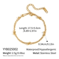 Detail of double-layer stainless steel beaded bracelet with measurement labels - Gold Double Layer Bead Style (YYB025002)
