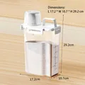2.5L food-grade airtight storage container with white measuring lid and handle - White / Medium