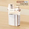 Creamy white 2.5L airtight grain storage container with scale measuring cup lid - Creamy Yellow / Medium