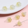 Perline in vetro mughetto giallo chiaro traslucido per creazione di gioielli fai da te - 10 pezzi/Confezione / Giallo Limone