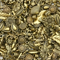 Assorted vintage baroque acrylic and alloy beads in antique gold finish for DIY jewelry - Random Mixed 30g/Pack / Ancient Cyan Series