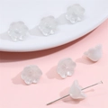 Perline mughetto in vetro bianco per collane fai-da-te e gioielli fatti a mano - 10 pezzi/Confezione / Bianco Gelatina